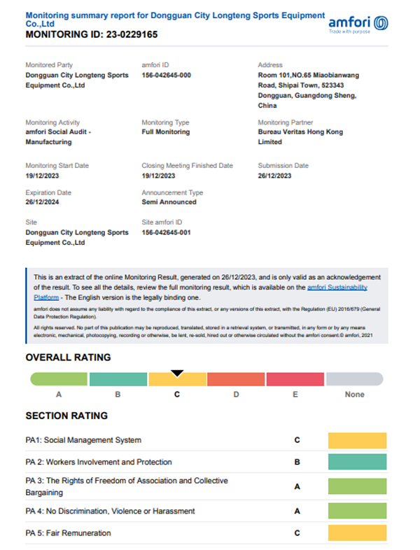 L-TENG BSCI-Certification